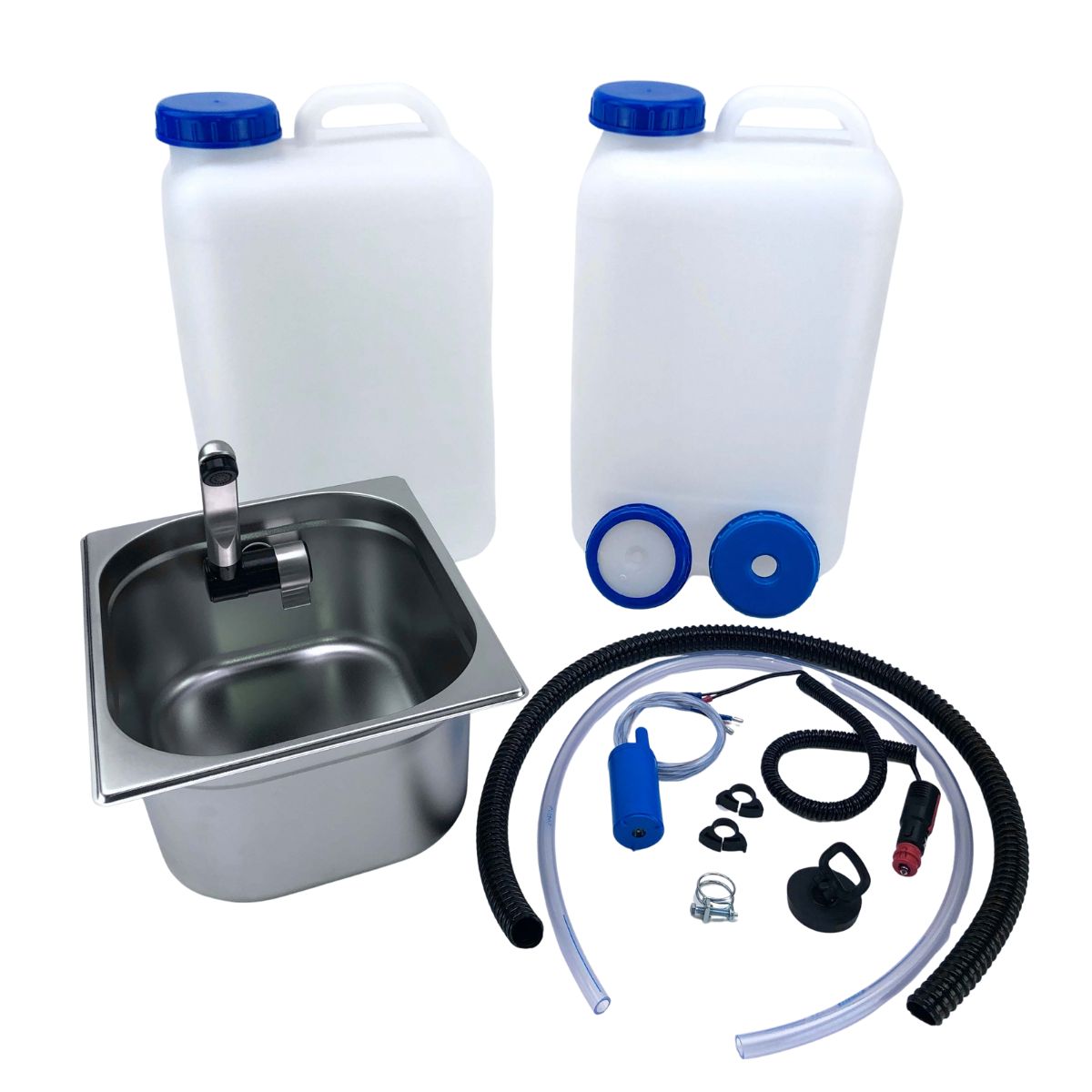 Bausatz Camping Spüle mit Wasserhahn, eckig