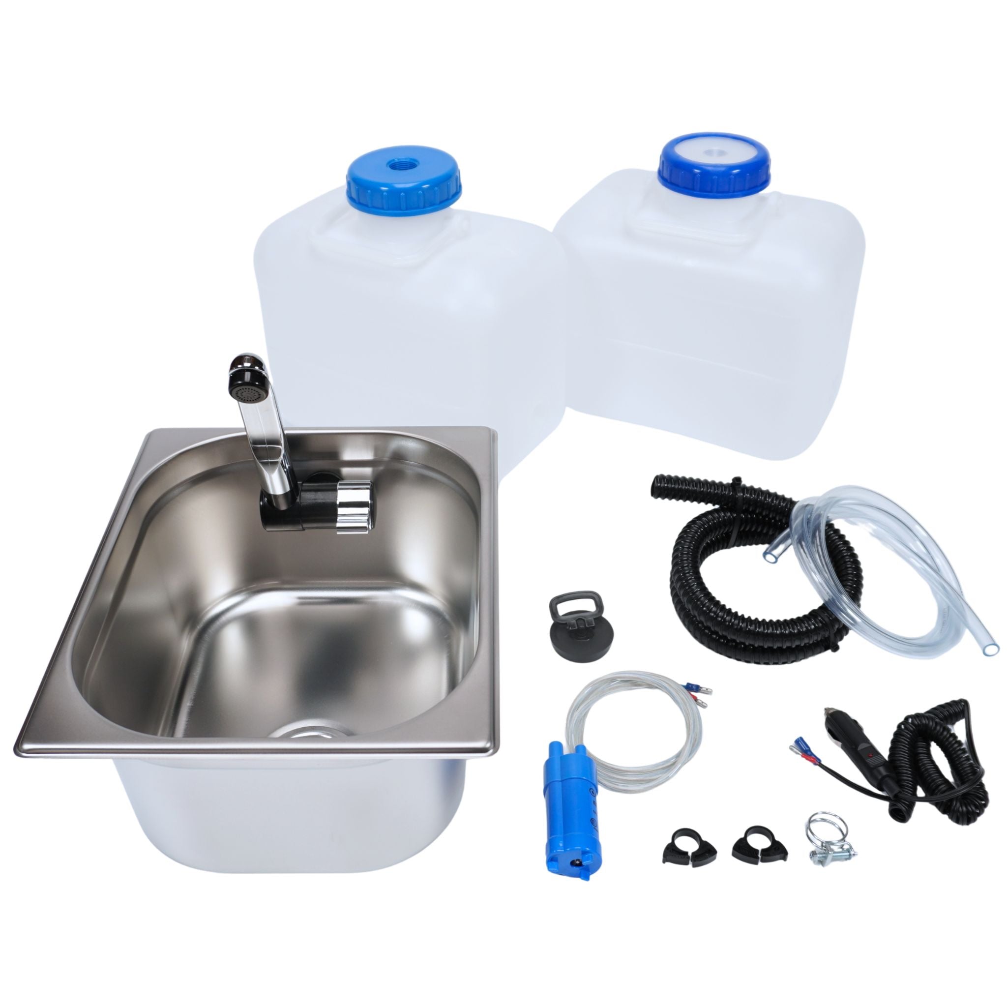 Bausatz Camping Spüle mit Wasserhahn, eckig