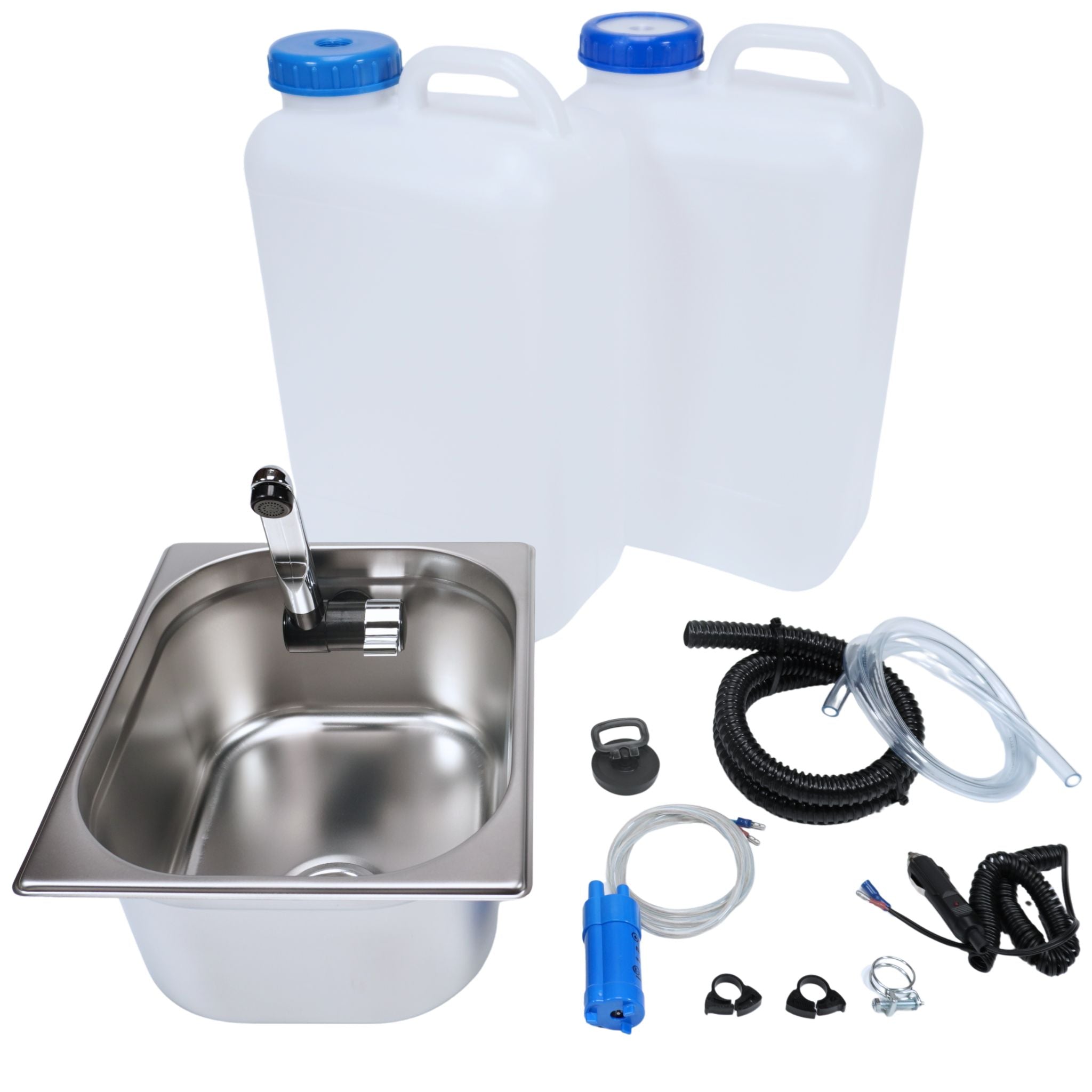 Bausatz Camping Spüle mit Wasserhahn, eckig