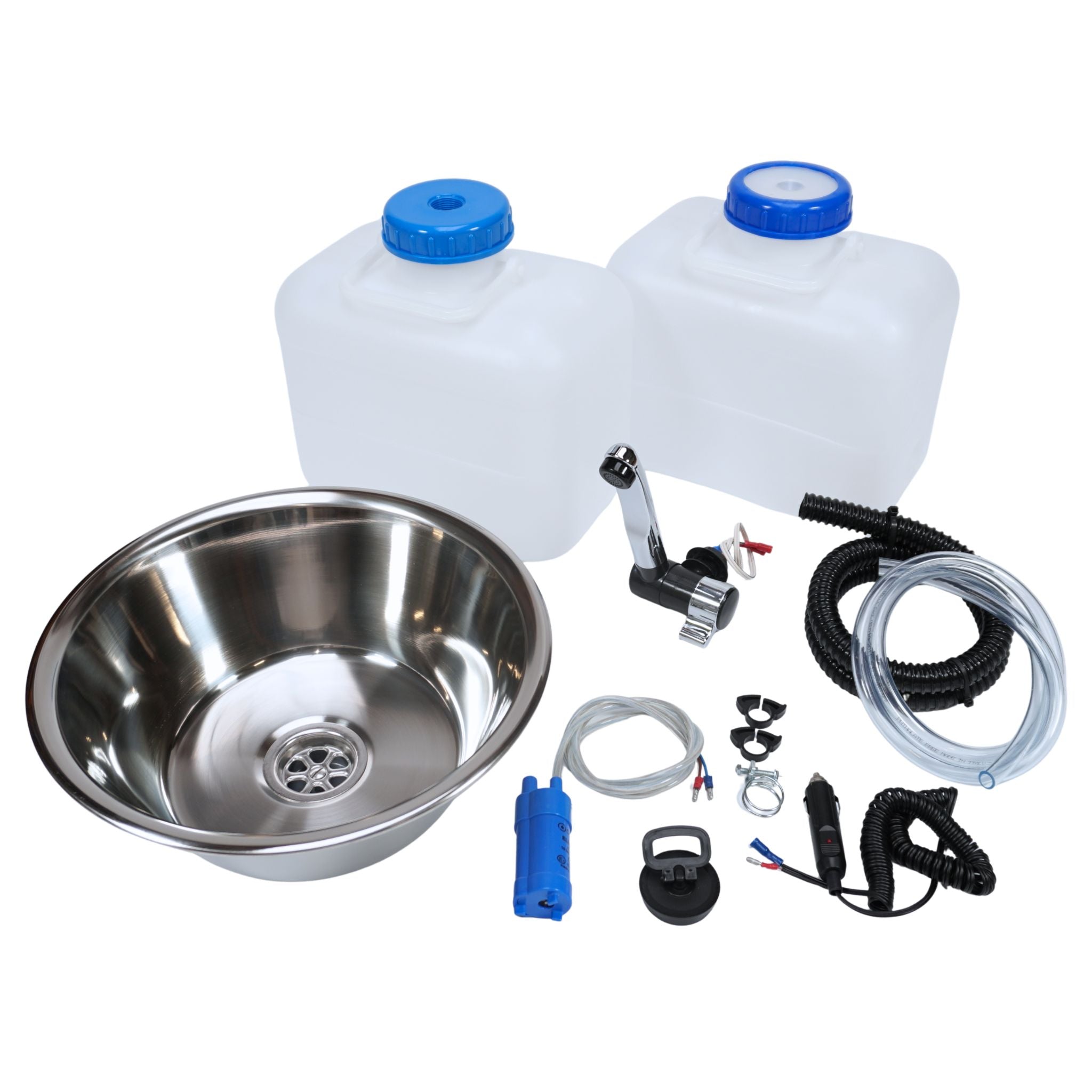 Bausatz Camping Spüle mit Wasserhahn, rund