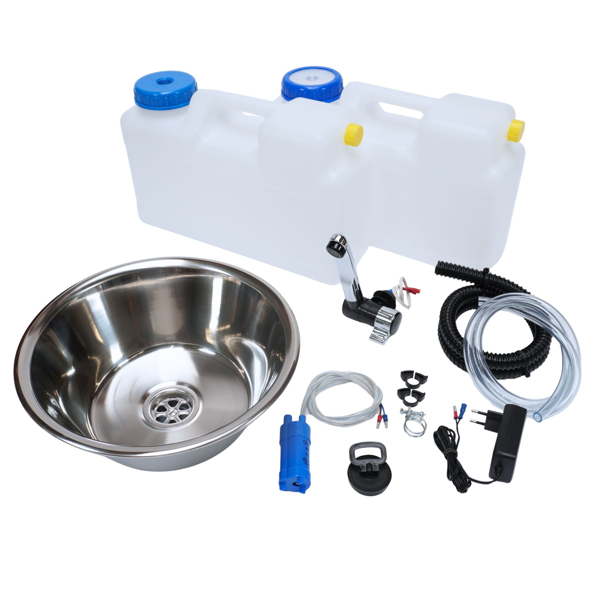 Bausatz Camping Spüle mit Wasserhahn, rund