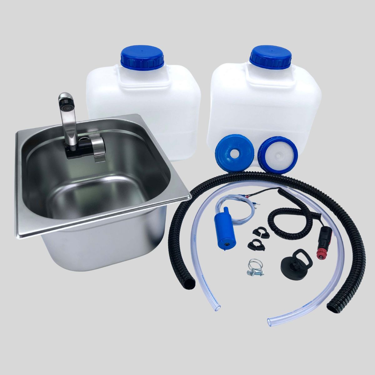 Bausatz Camping Spüle mit Wasserhahn, eckig