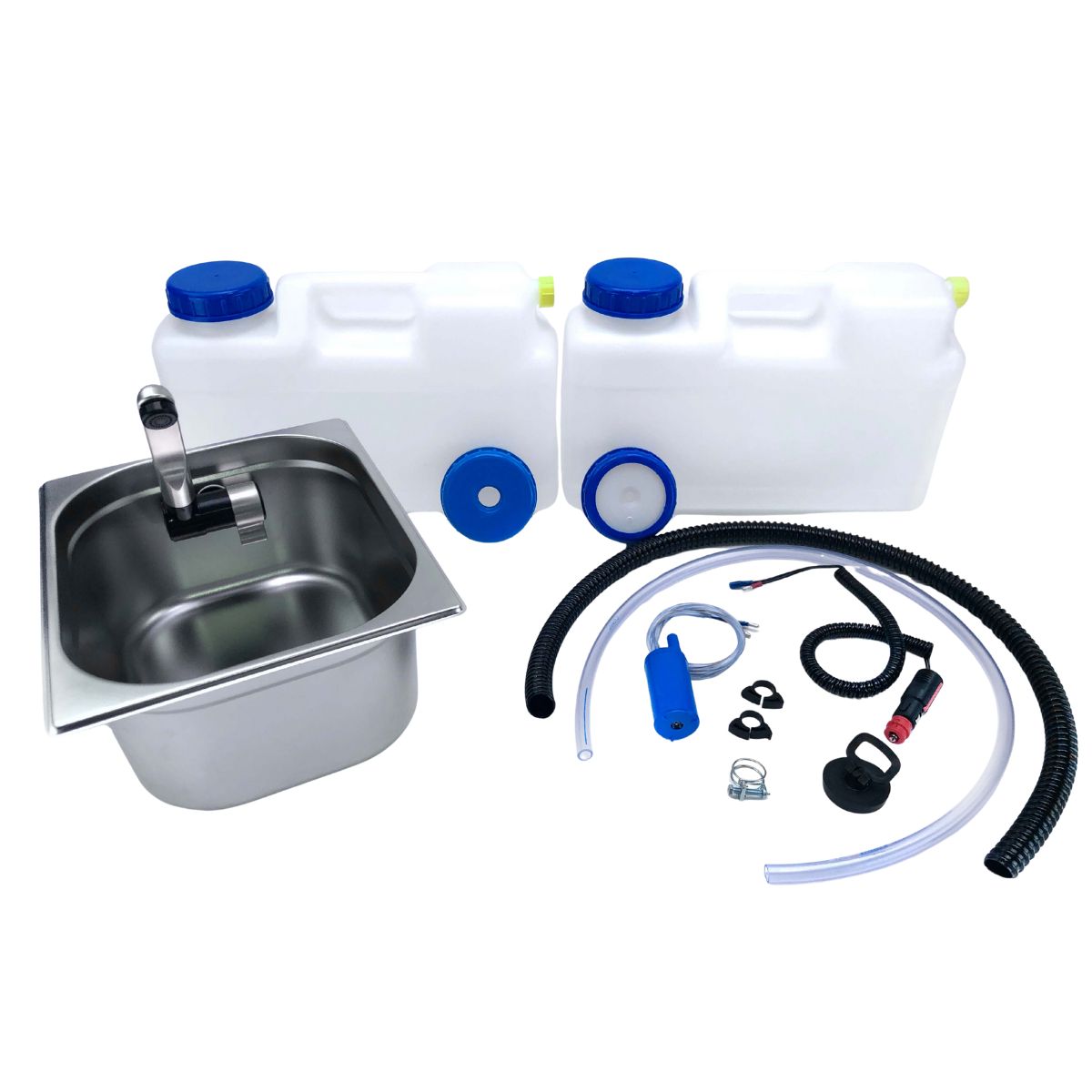 Bausatz Camping Spüle mit Wasserhahn, eckig