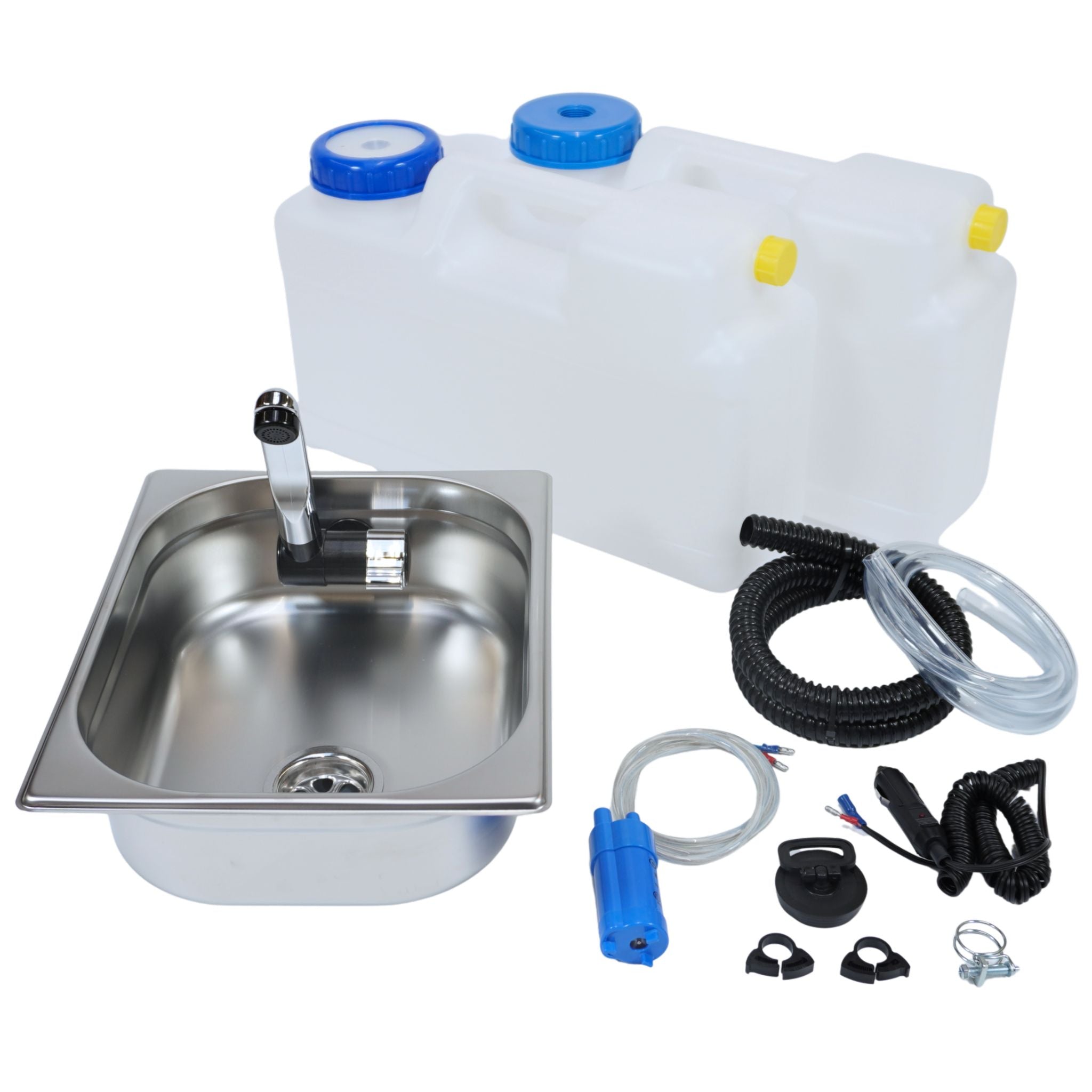 Bausatz Camping Spüle mit Wasserhahn, eckig