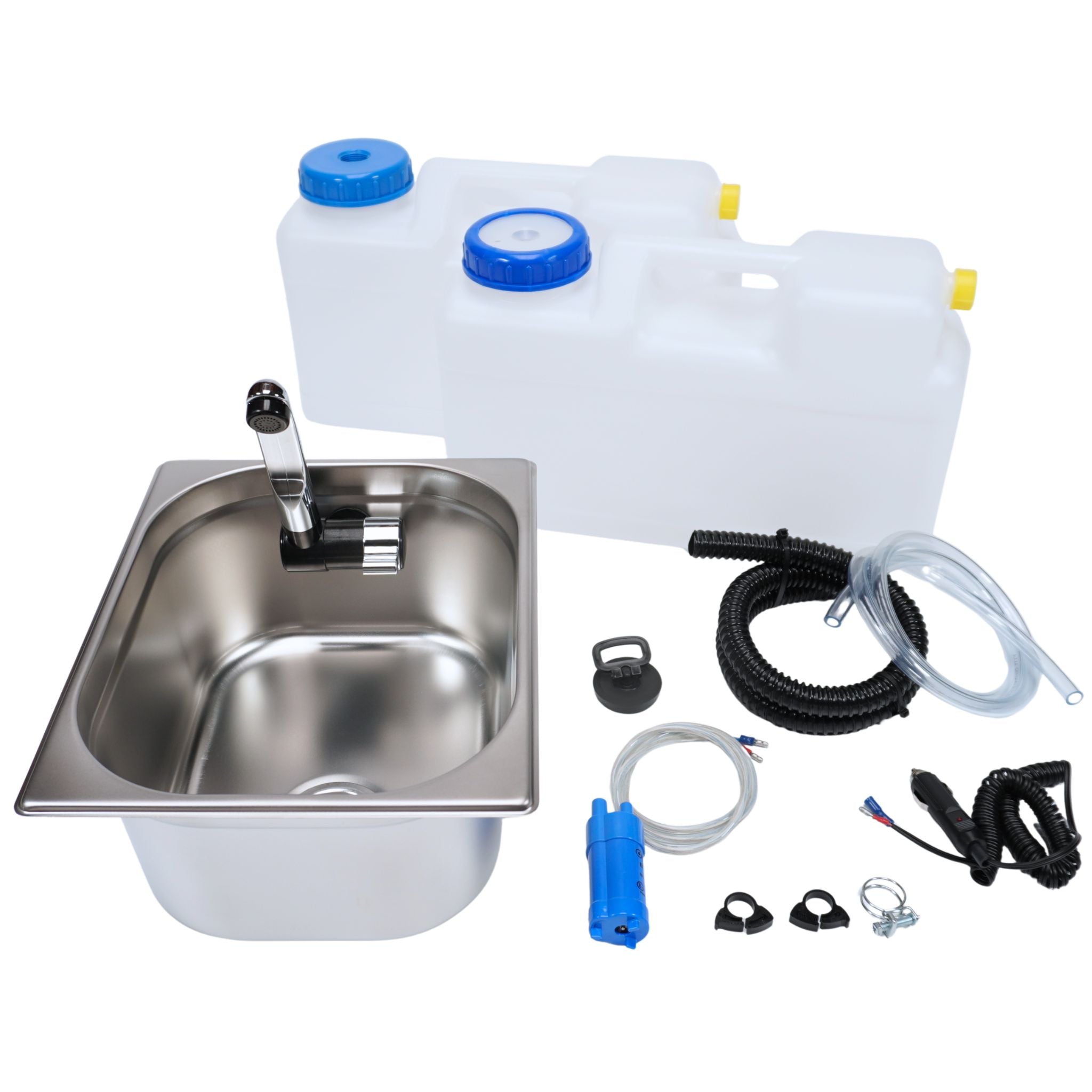 Bausatz Camping Spüle mit Wasserhahn, eckig