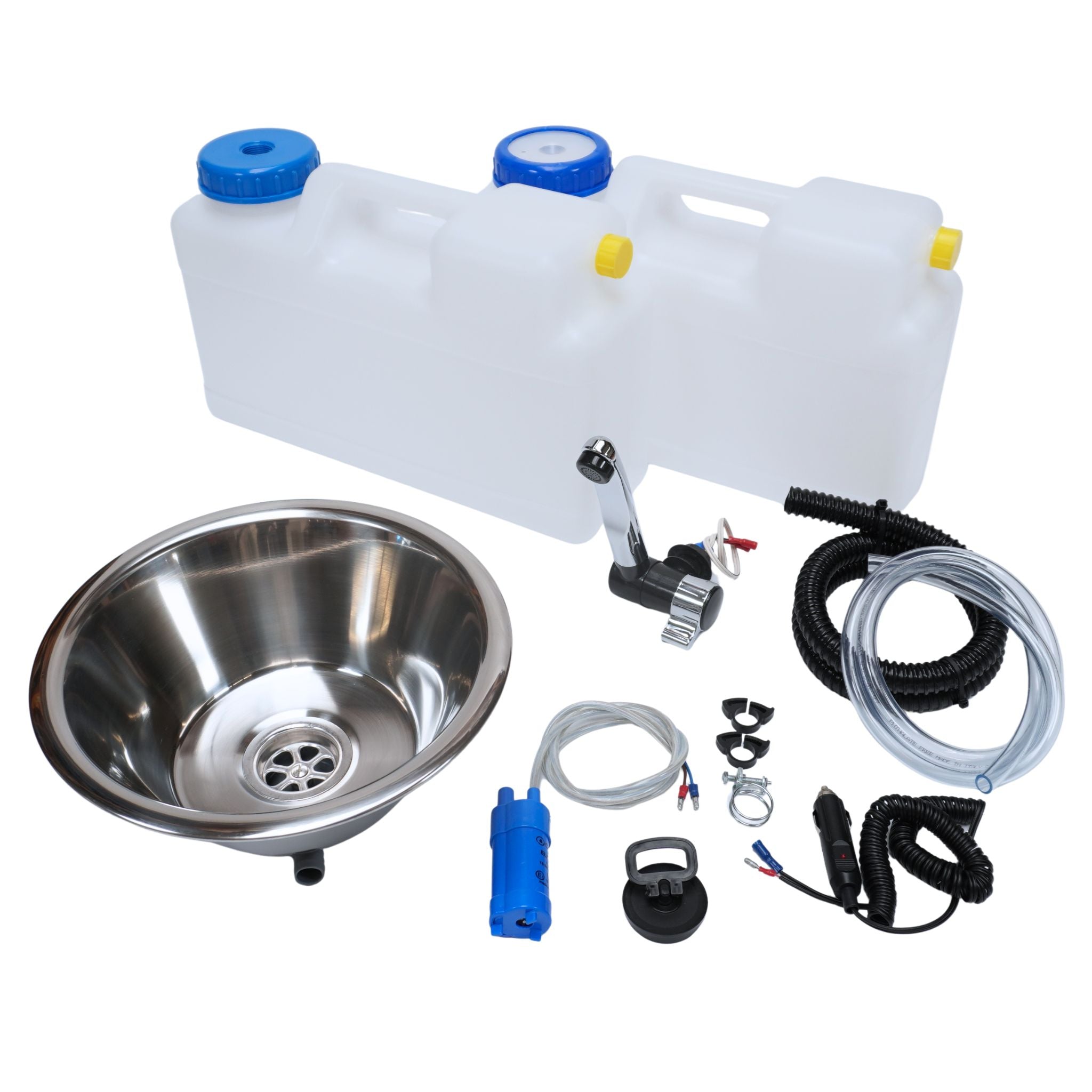 Bausatz Camping Spüle mit Wasserhahn, rund